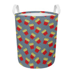 Cute French Fries Pattern Print Round Laundry Basket