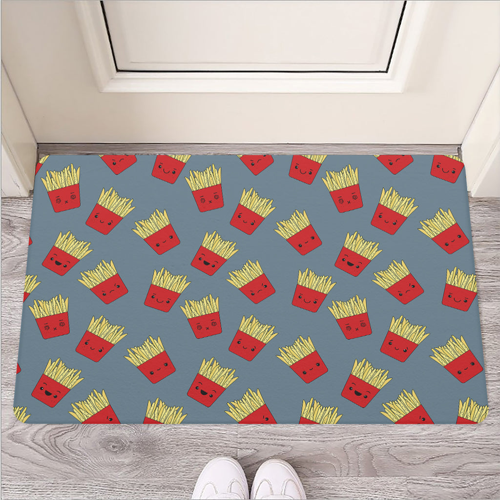 Cute French Fries Pattern Print Rubber Doormat