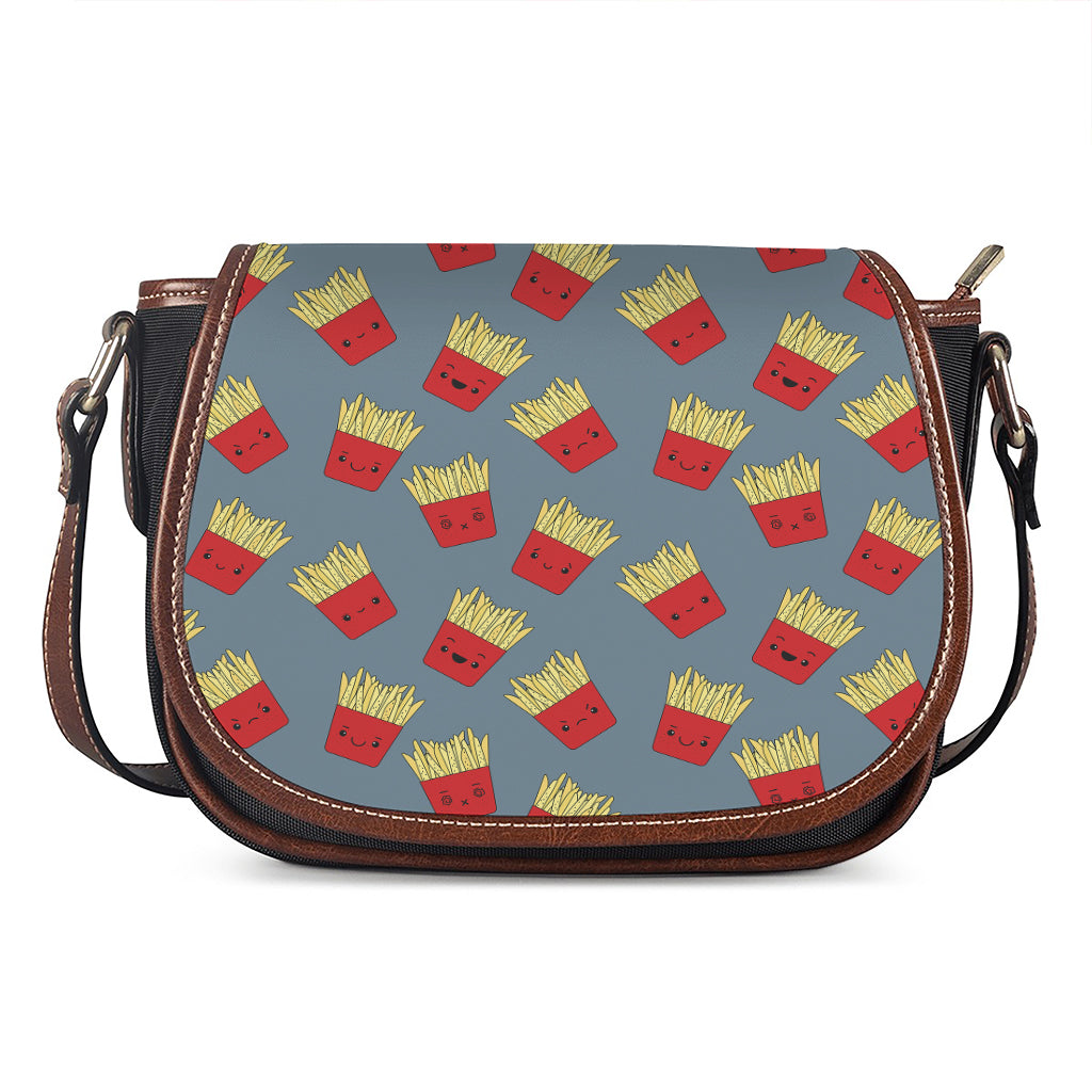 Cute French Fries Pattern Print Saddle Bag