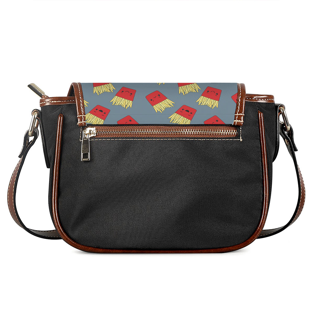 Cute French Fries Pattern Print Saddle Bag