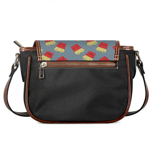 Cute French Fries Pattern Print Saddle Bag