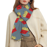 Cute French Fries Pattern Print Scarf