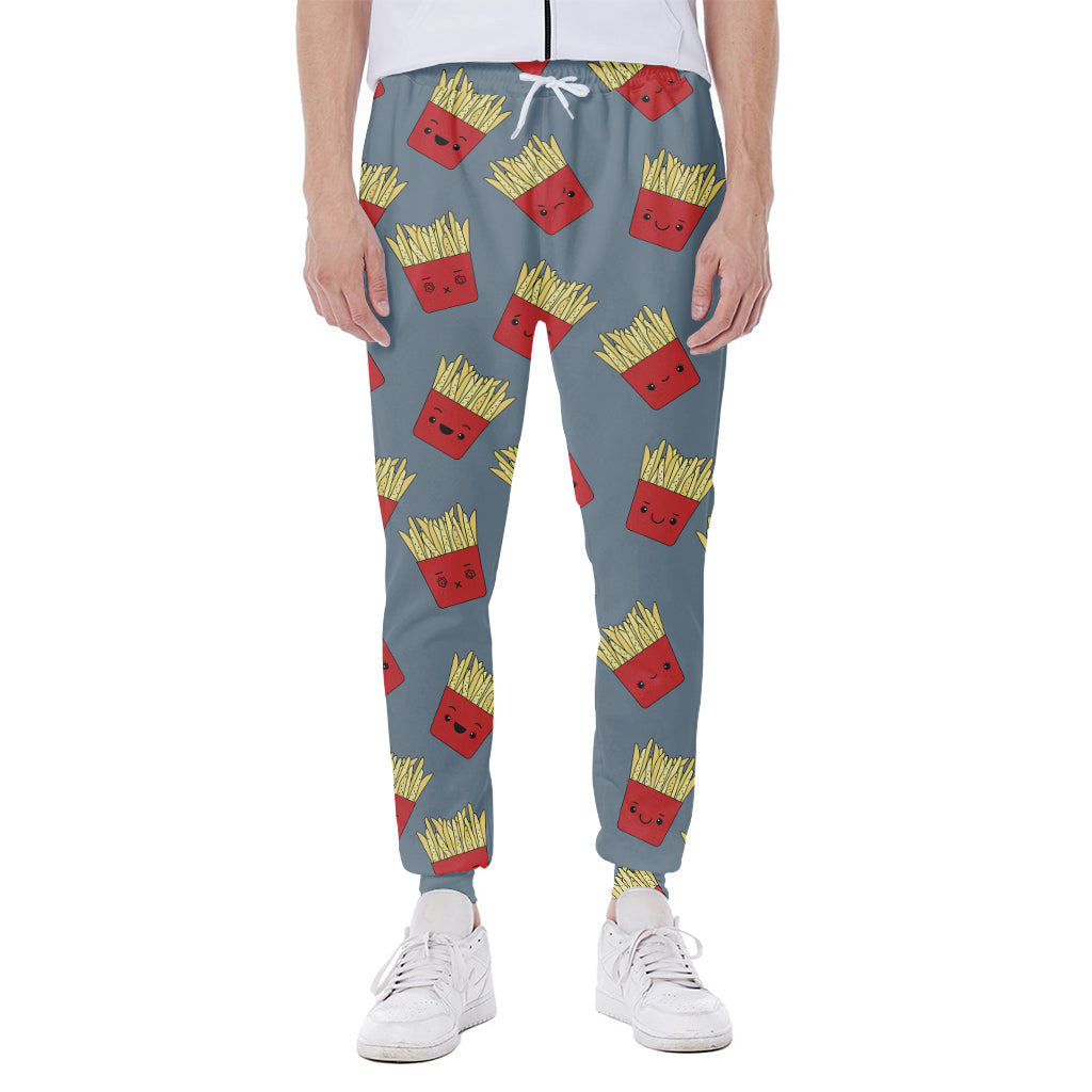 Cute French Fries Pattern Print Scuba Joggers