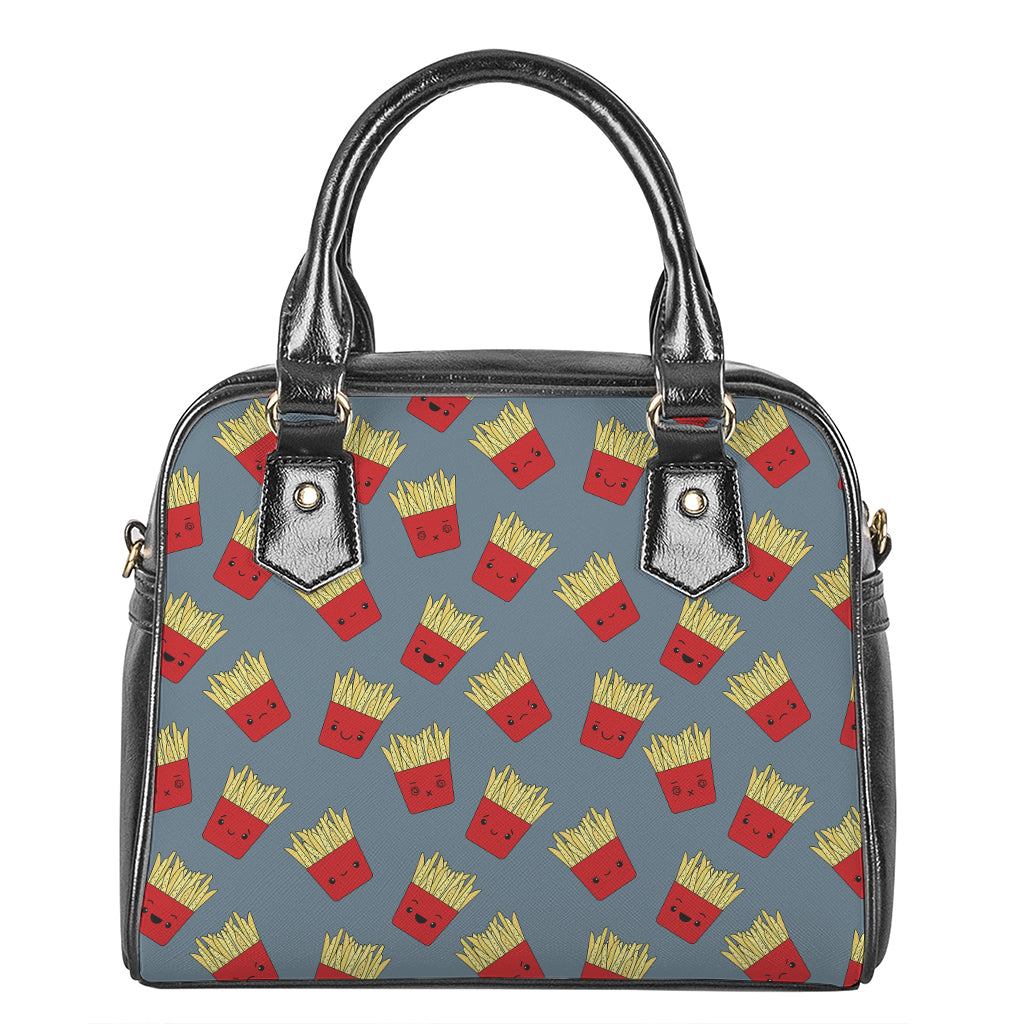 Cute French Fries Pattern Print Shoulder Handbag