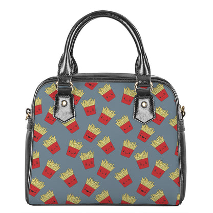 Cute French Fries Pattern Print Shoulder Handbag