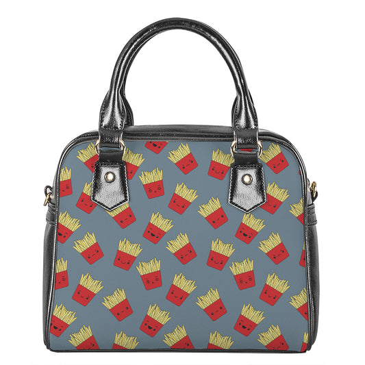 Cute French Fries Pattern Print Shoulder Handbag