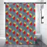 Cute French Fries Pattern Print Shower Curtain