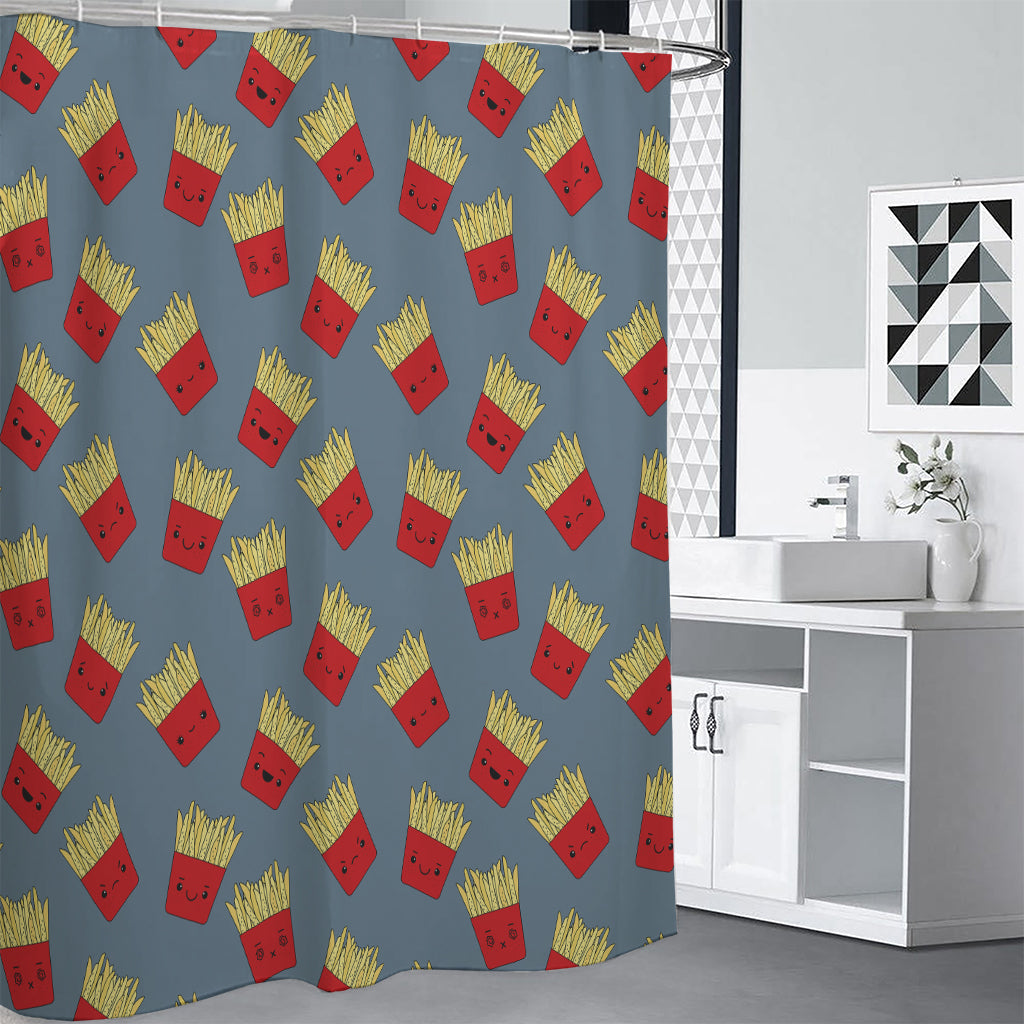 Cute French Fries Pattern Print Shower Curtain
