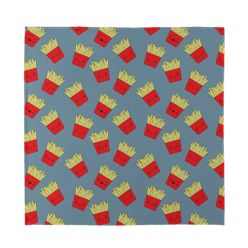 Cute French Fries Pattern Print Silk Bandana