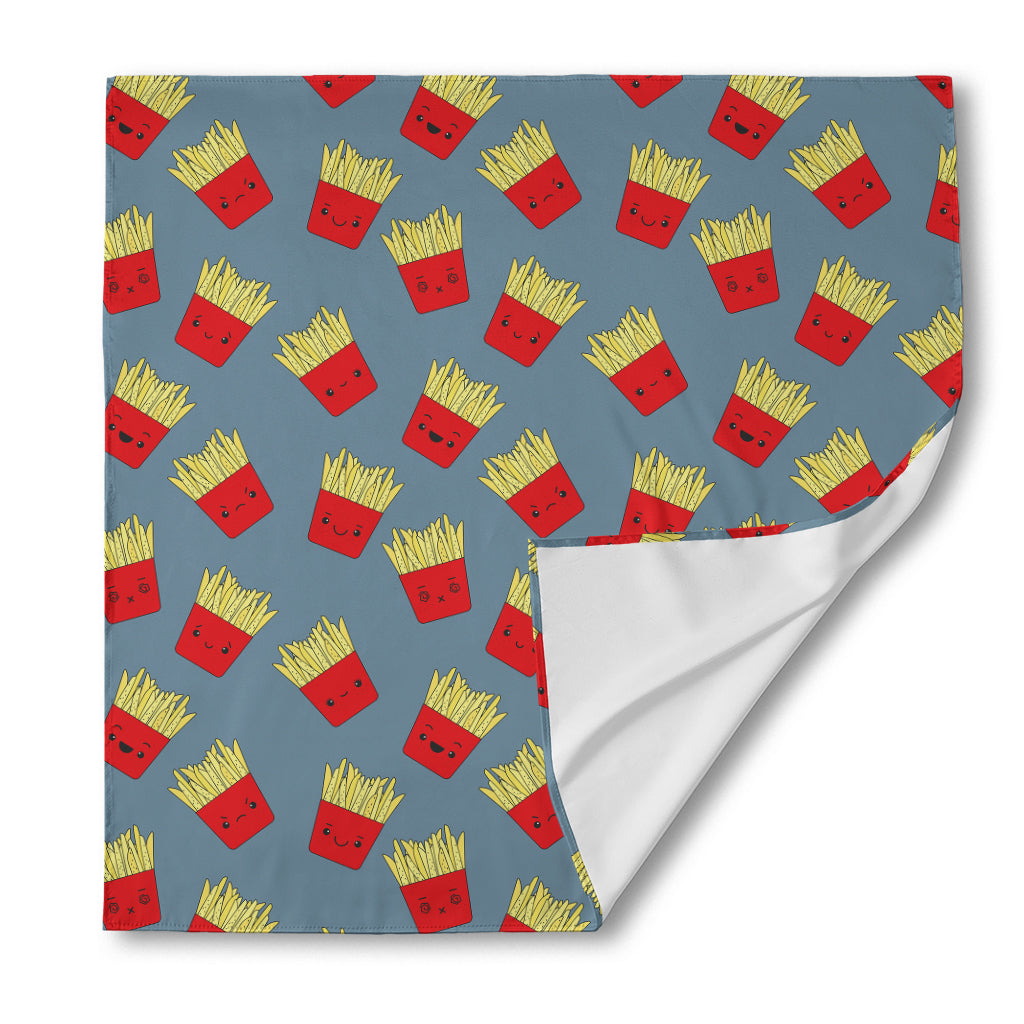 Cute French Fries Pattern Print Silk Bandana