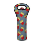 Cute French Fries Pattern Print Single Neoprene Wine Tote