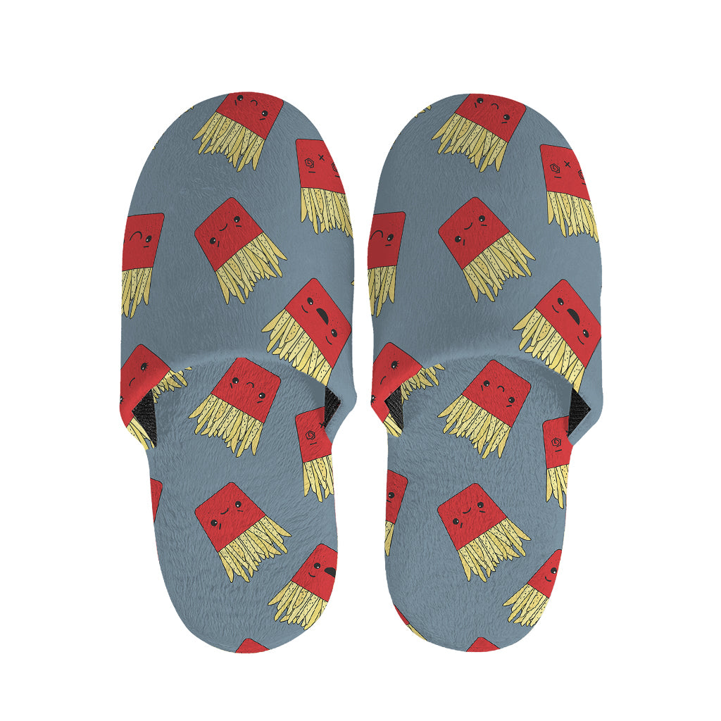 Cute French Fries Pattern Print Slippers