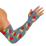 Cute French Fries Pattern Print Sun Protection Arm Sleeves
