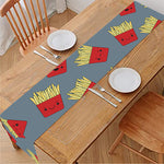 Cute French Fries Pattern Print Table Runner