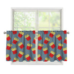 Cute French Fries Pattern Print Tier Curtains