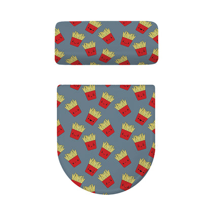 Cute French Fries Pattern Print Toilet Lid And Tank Cover Set