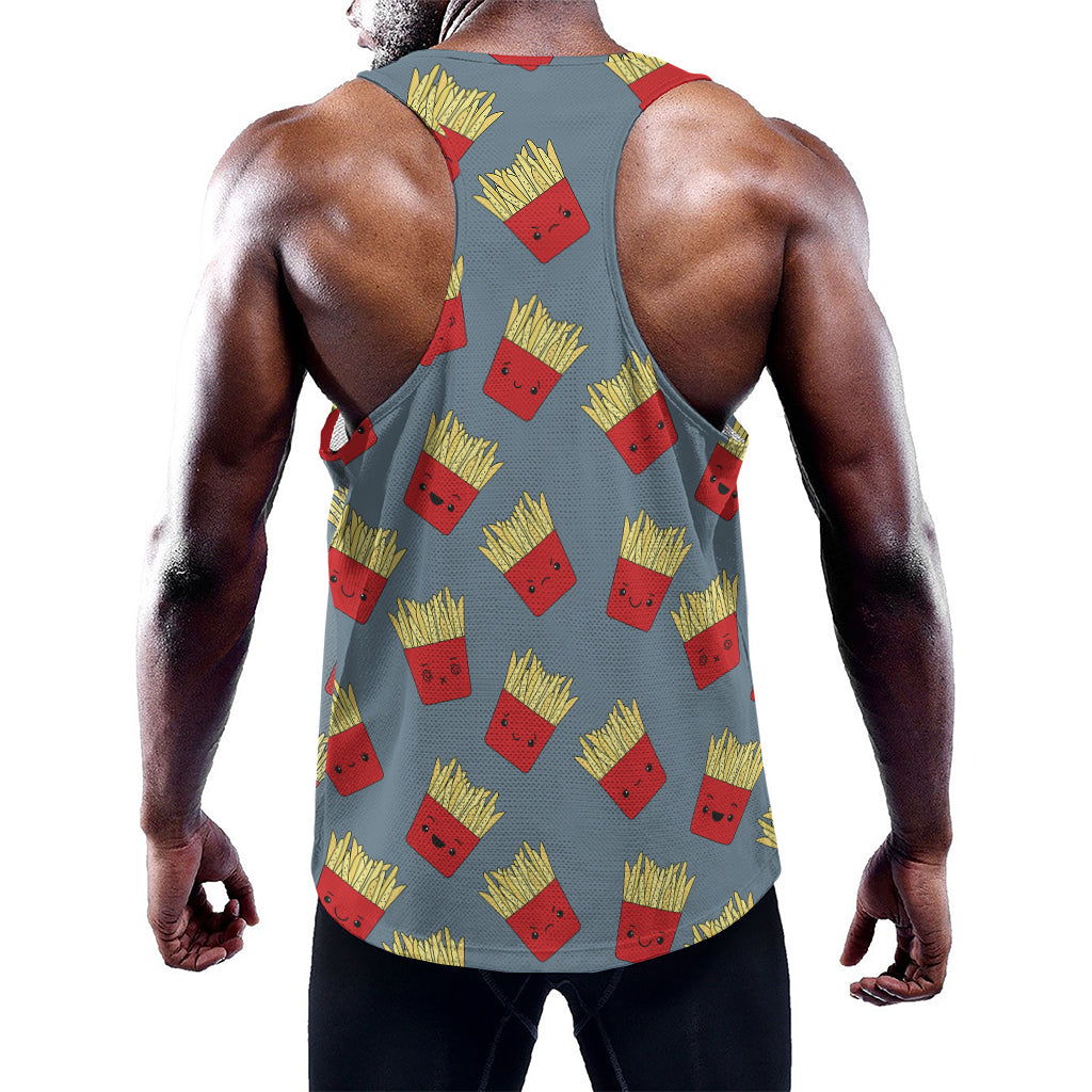 Cute French Fries Pattern Print Training Tank Top