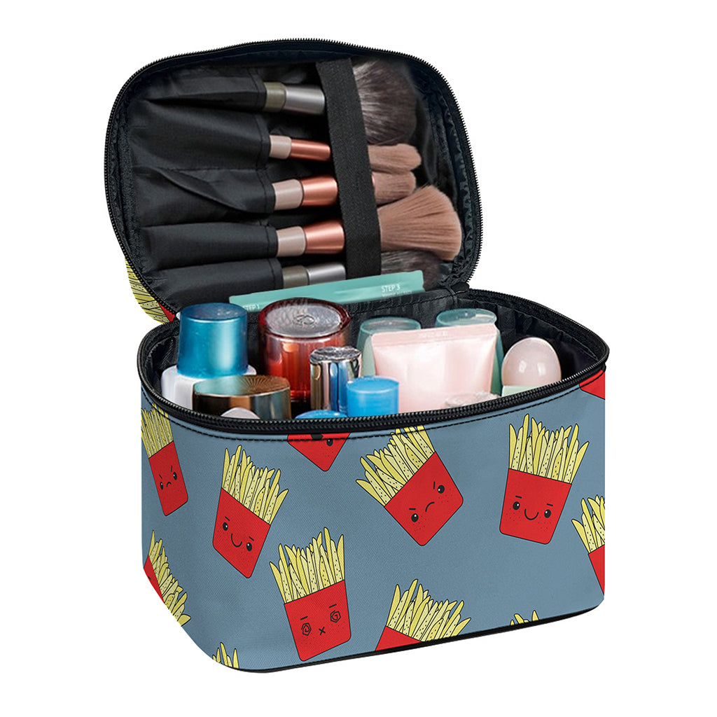 Cute French Fries Pattern Print Travel Makeup Bag