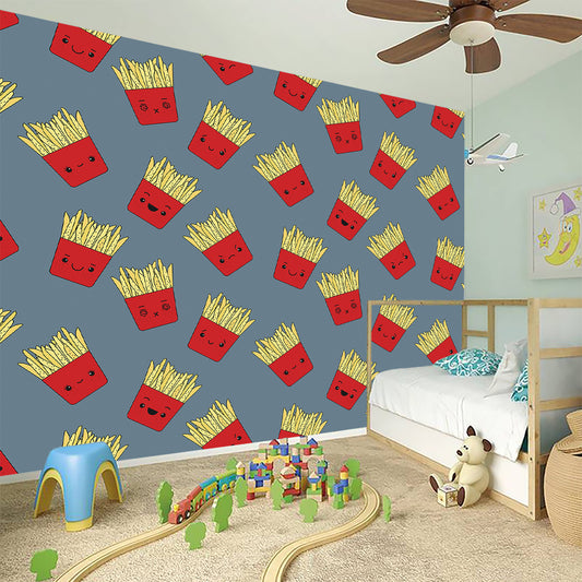 Cute French Fries Pattern Print Wall Sticker