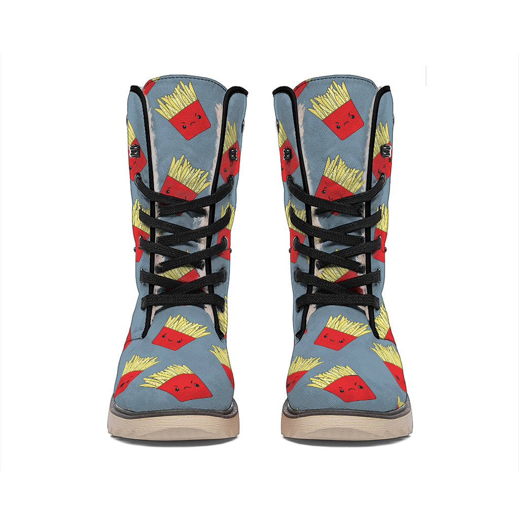 Cute French Fries Pattern Print Winter Boots