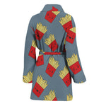 Cute French Fries Pattern Print Women's Bathrobe