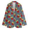 Cute French Fries Pattern Print Women's Blazer