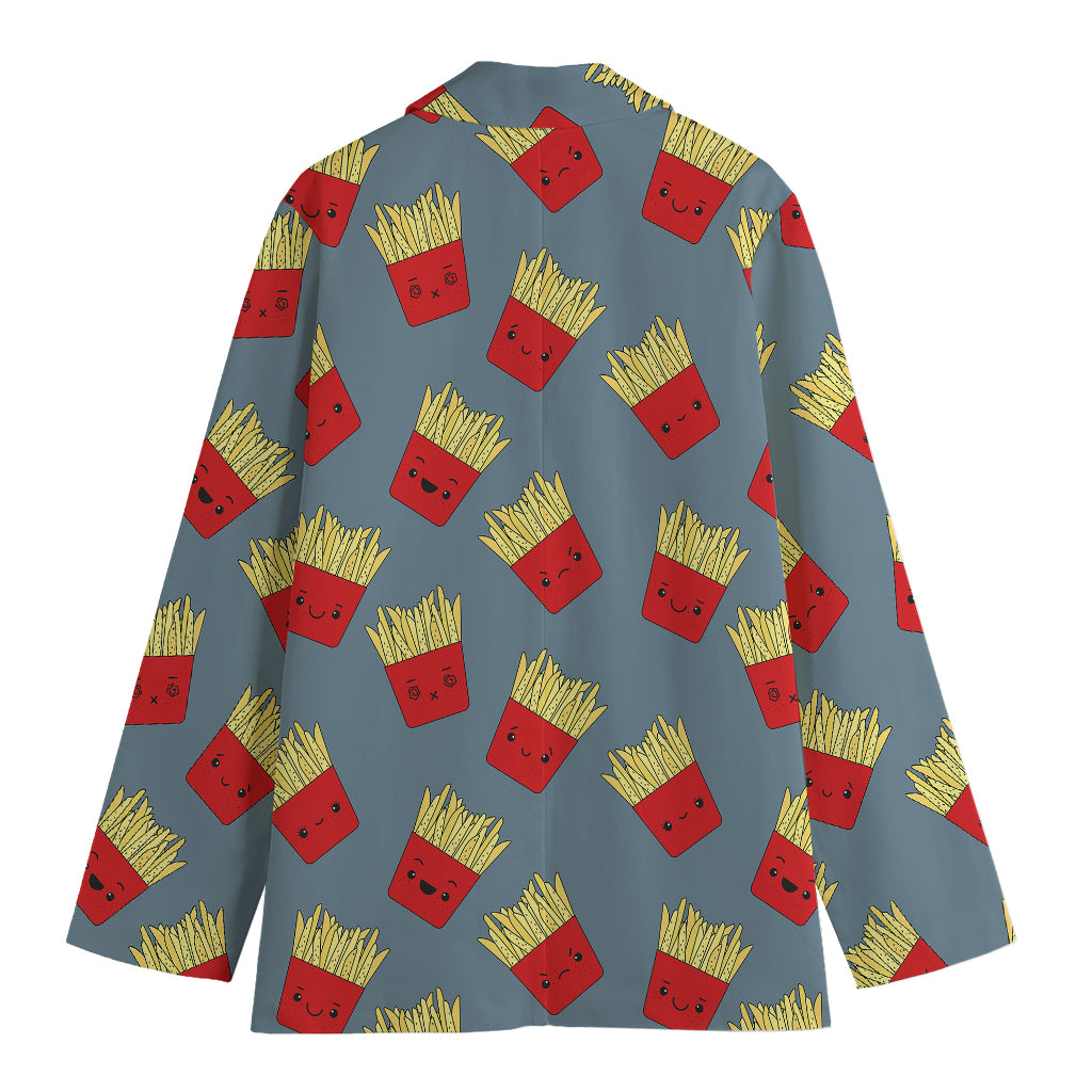 Cute French Fries Pattern Print Women's Blazer