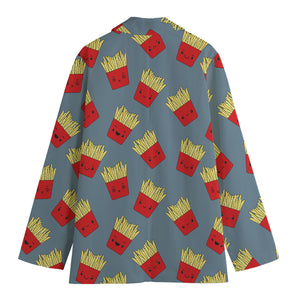 Cute French Fries Pattern Print Women's Blazer