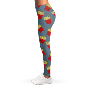 Cute French Fries Pattern Print Women's Leggings