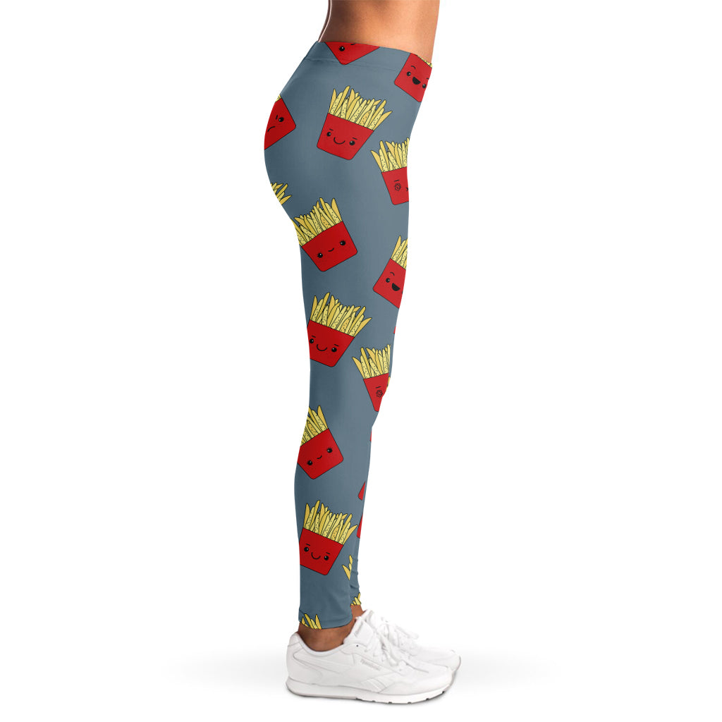 Cute French Fries Pattern Print Women's Leggings