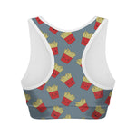 Cute French Fries Pattern Print Women's Sports Bra