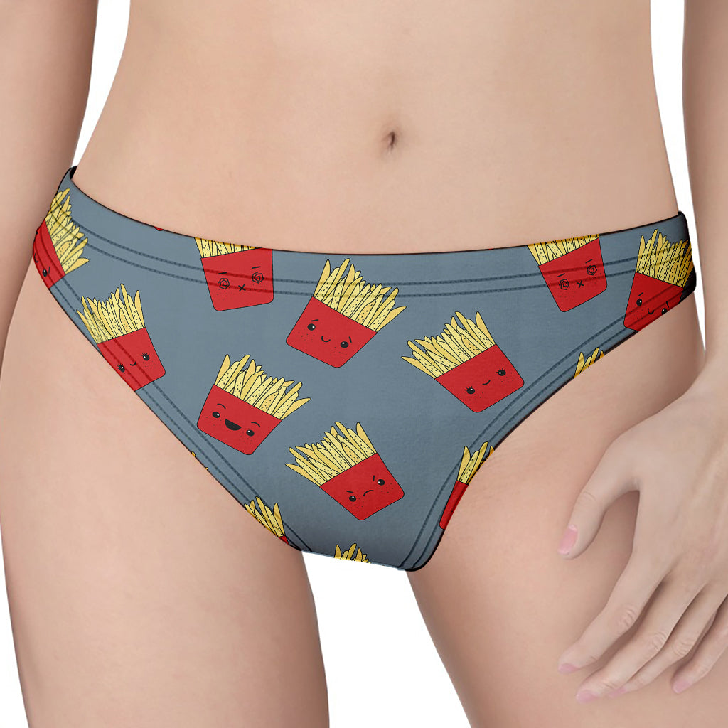 Cute French Fries Pattern Print Women's Thong