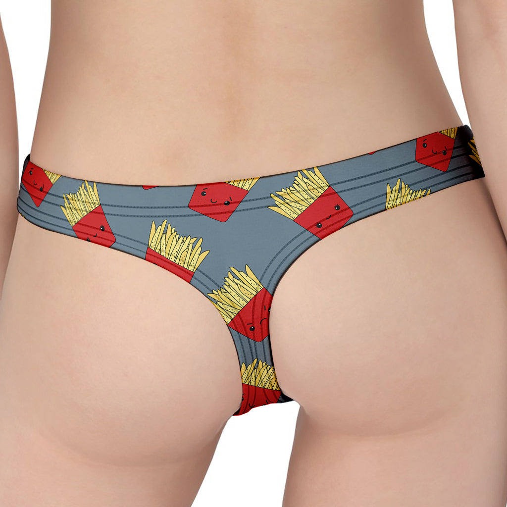 Cute French Fries Pattern Print Women's Thong