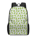 Cute Frog Pattern Print 17 Inch Backpack