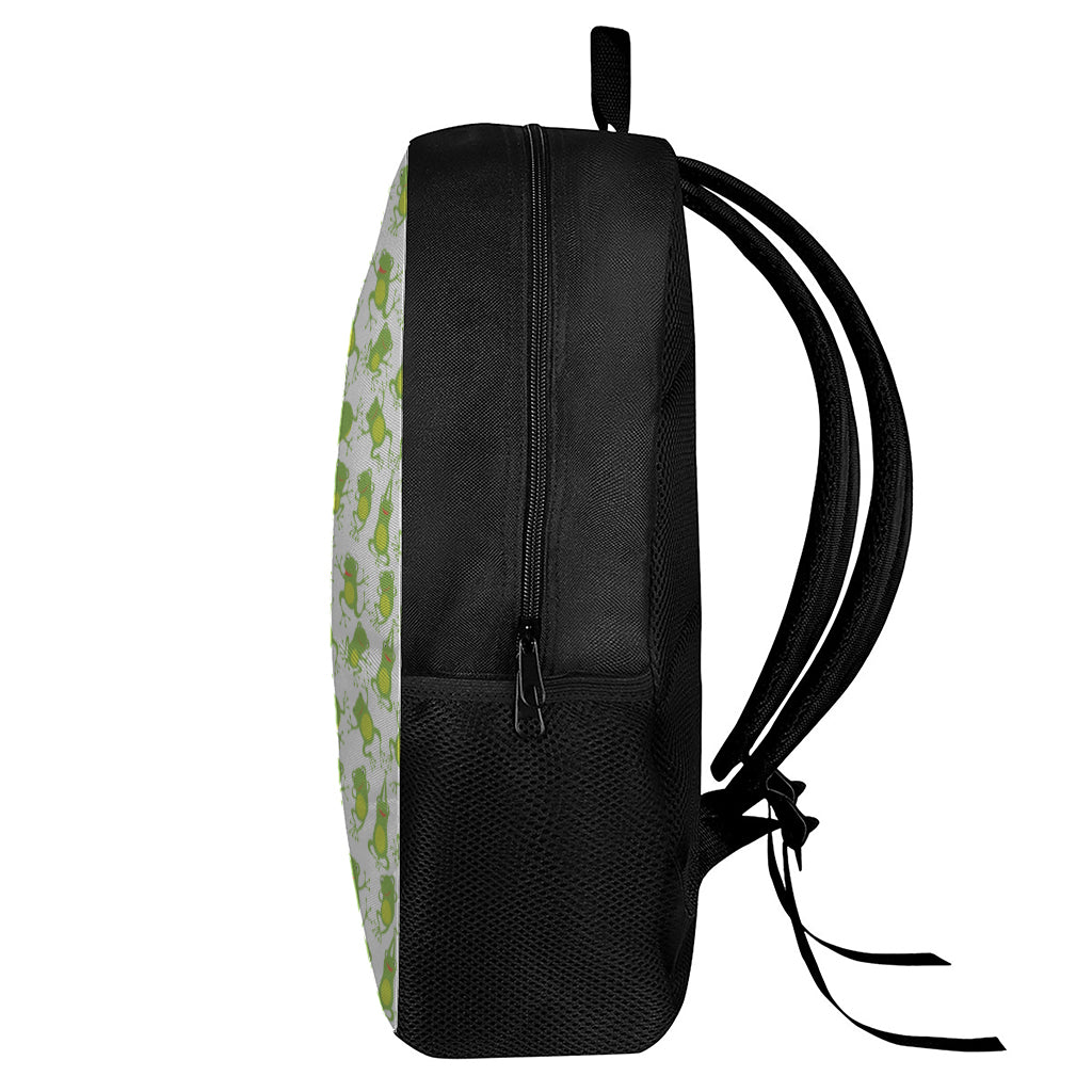 Cute Frog Pattern Print 17 Inch Backpack