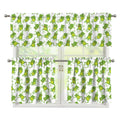 Cute Frog Pattern Print 3 Piece Kitchen Curtains