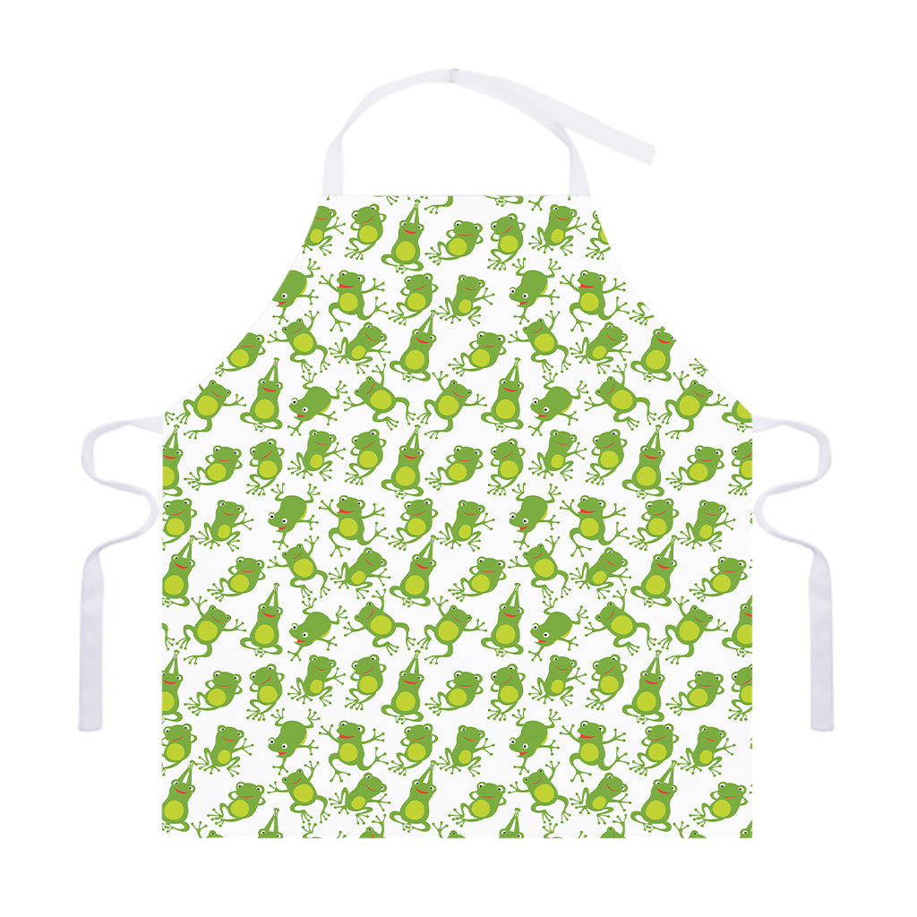 Cute Frog Pattern Print Adjustable Apron