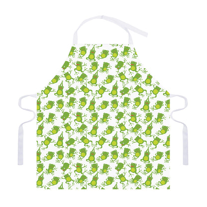 Cute Frog Pattern Print Adjustable Apron