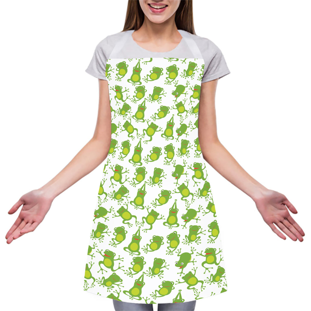 Cute Frog Pattern Print Adjustable Apron