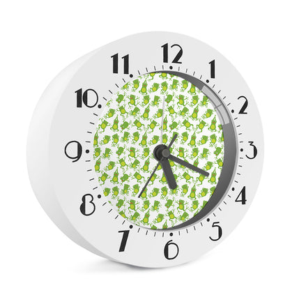 Cute Frog Pattern Print Alarm Clock