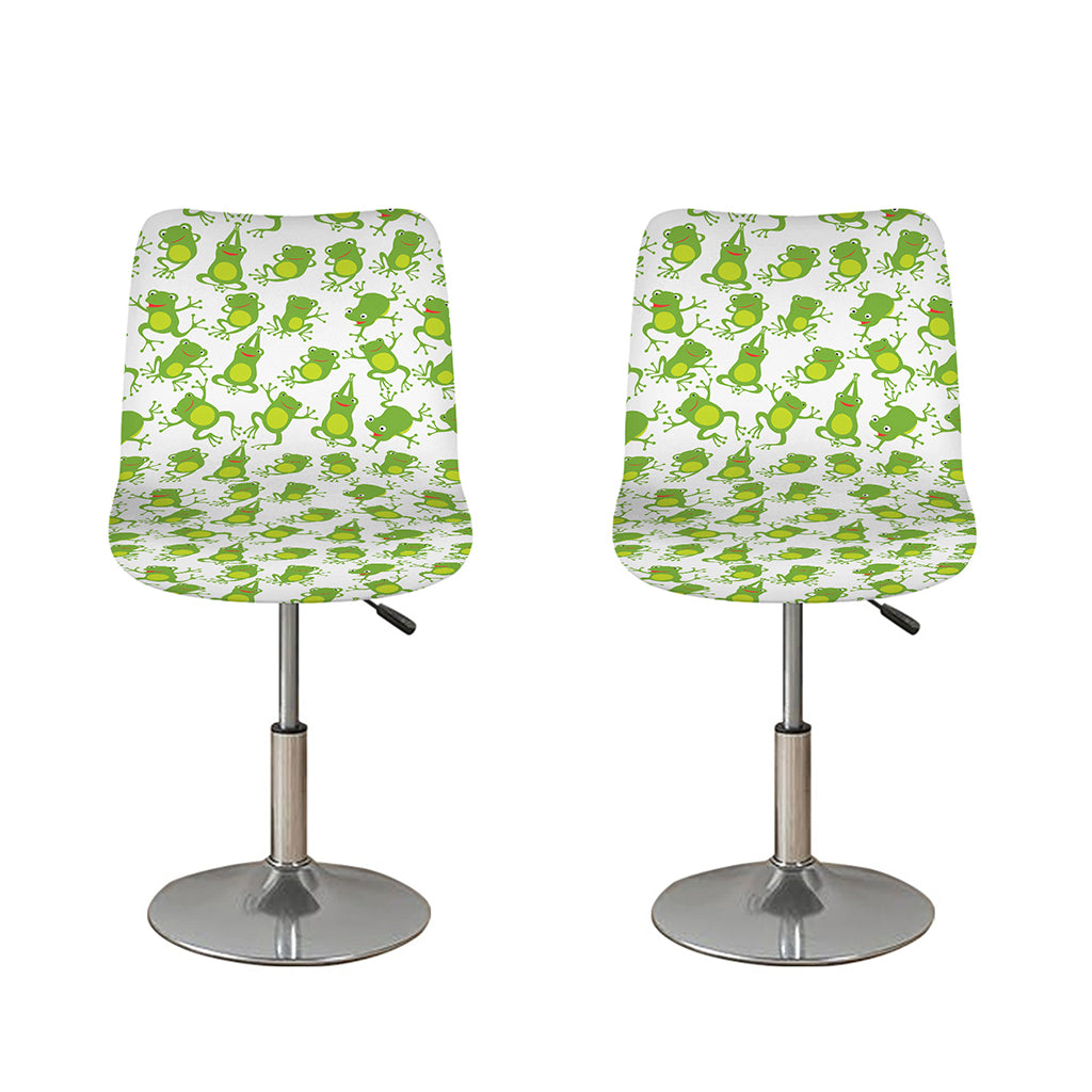 Cute Frog Pattern Print Bar Stool Covers