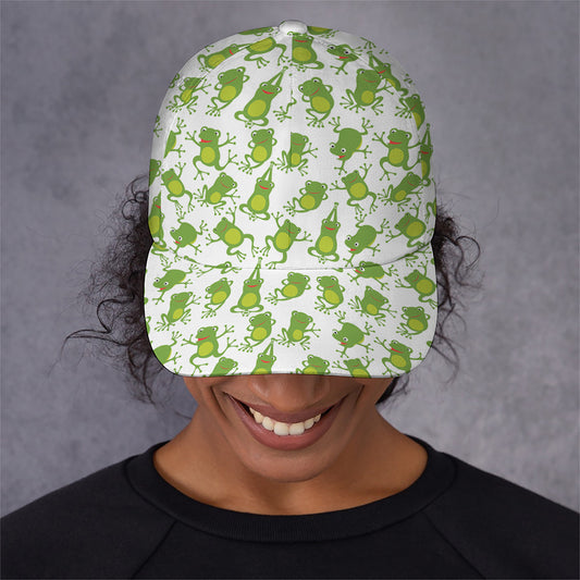 Cute Frog Pattern Print Baseball Cap