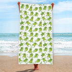 Cute Frog Pattern Print Beach Towel
