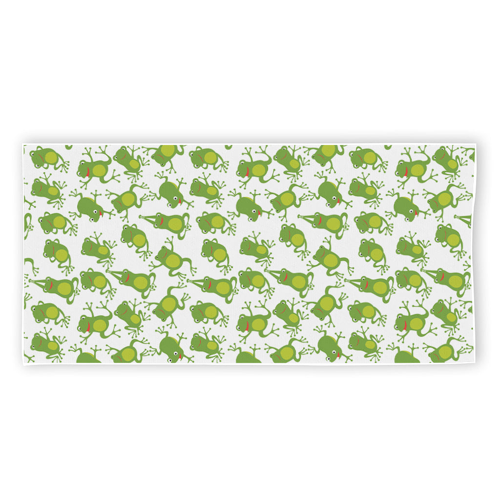 Cute Frog Pattern Print Beach Towel