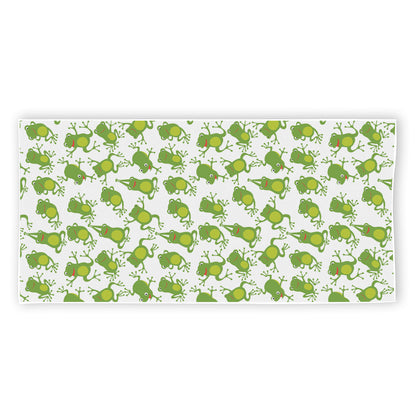 Cute Frog Pattern Print Beach Towel