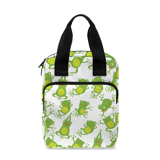 Cute Frog Pattern Print Bible Tote Bag
