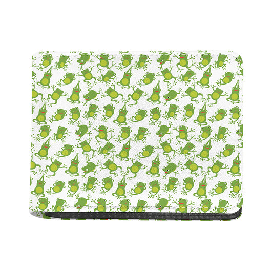 Cute Frog Pattern Print Bifold Wallet