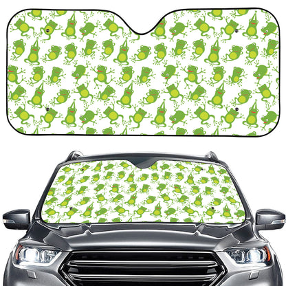 Cute Frog Pattern Print Car Windshield Sun Shade
