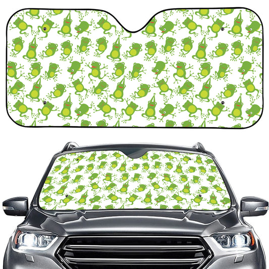 Cute Frog Pattern Print Car Windshield Sun Shade