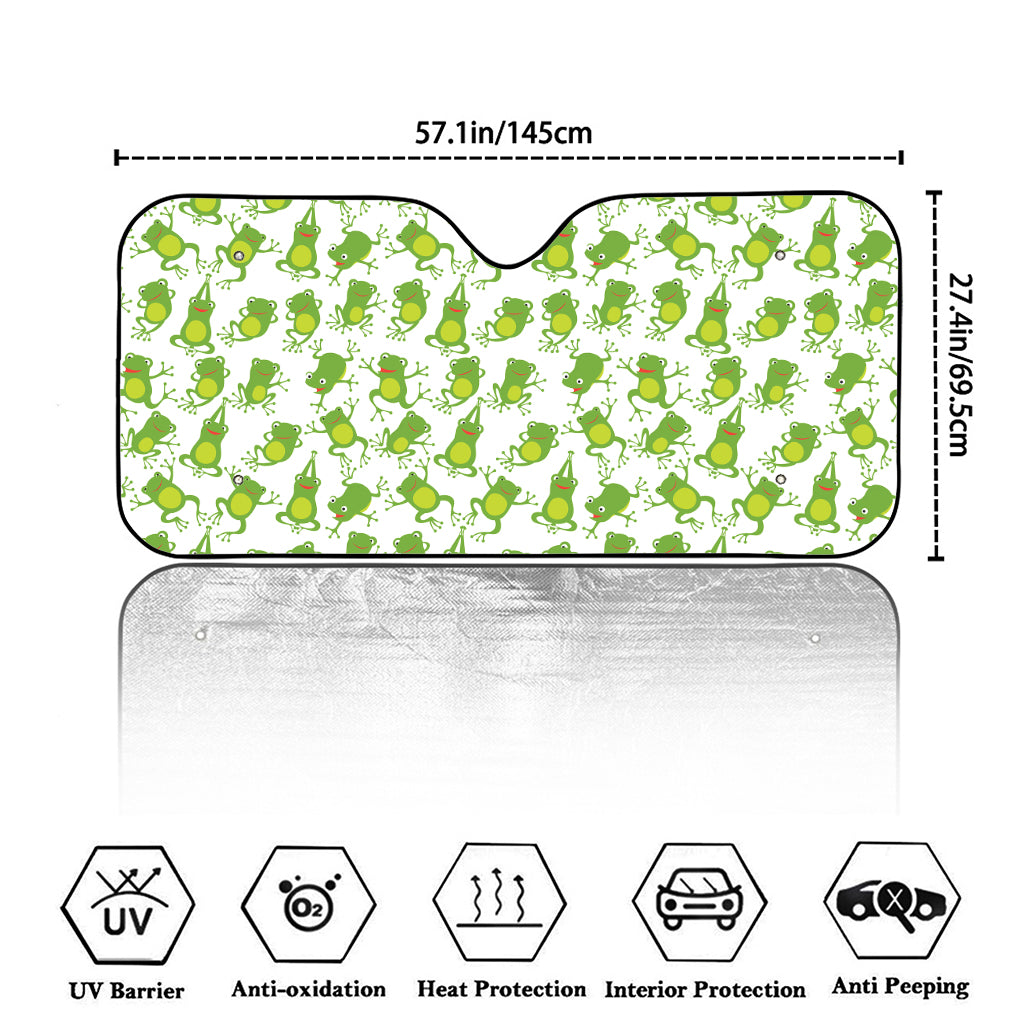Cute Frog Pattern Print Car Windshield Sun Shade